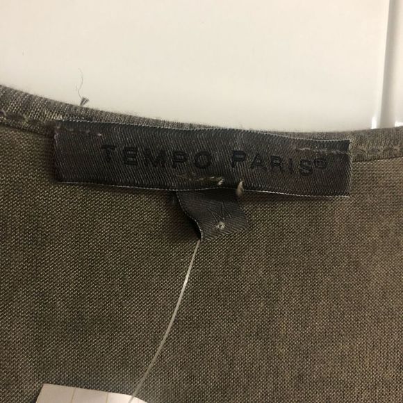 Tempo Paris Olive Green Tunic Dress Size Medium - Picture 3 of 6